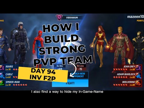How I build my strong PVP team? day 94 inv f2p (Marvel Future Fight)