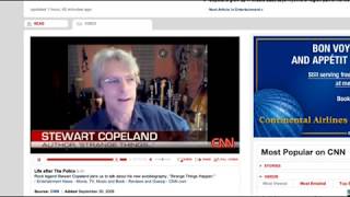 Stewart Copeland on CNN rare interview for Strange Things Happen (book release)