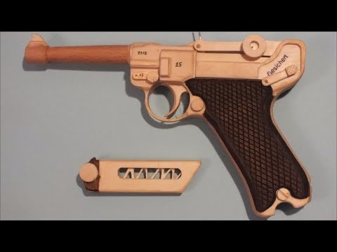 My Luger P08 rubber band gun with blowback