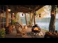Spring Morning in Cozy Forest Ambience with Relaxing Birdsong, Lake Waves and Campfire Sounds