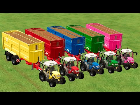 TRANSPORT, HARVEST AND LOAD POTATOES WITH COLORED RIGITRAC TRACTORS - Farming Simulator 22