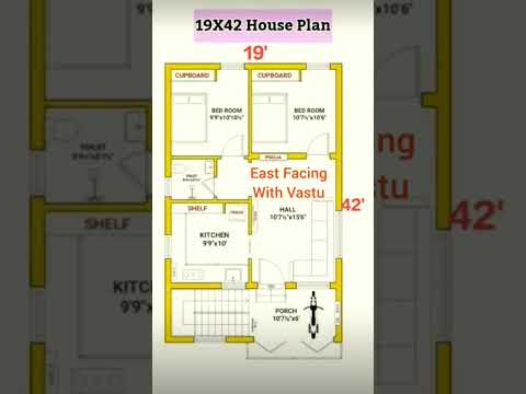 2 BHK Small home plan East facing 800 sq/ft