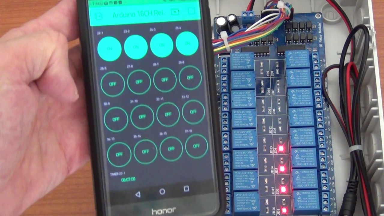 16CH Ethernet Relay Controlled with Blynk and Arduino Mega over Internet