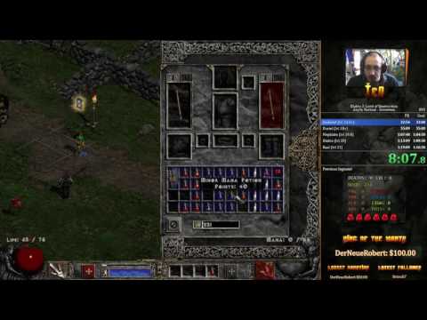 Diablo 2 LoD any% RTA Speedrun Sorceress 1:24:34
