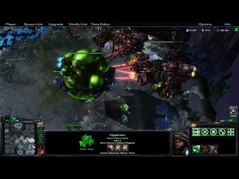 Starcraft 2 Coop hyperion in action vs Mothership, Aleksander and Leviathan (fire whilst moving)