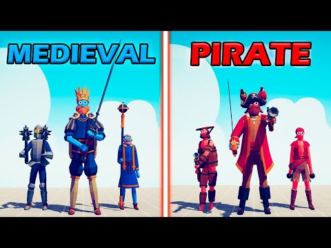 MEDIEVAL TEAM vs PIRATE TEAM - Totally Accurate Battle Simulator | TABS