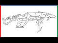 How to draw Cobra mp40 (Garena Free Fire) Gun step by step for beginners