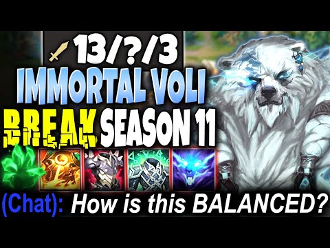 BREAK Season 11 with Immortal Volibear and 1v5 Carry ALL EASY | LoL Top Voli Preseason s11 Gameplay