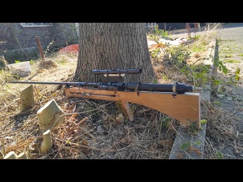 Homemade airgun/sniper/ball valve rifle! Can easily kill small game! Penetrates steel!