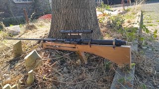 Homemade airgun/sniper/ball valve rifle! Can easily kill small game! Penetrates steel!