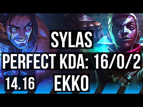 SYLAS vs EKKO (MID) | 16/0/2, 9 solo kills, Legendary | EUW Master | 14.16