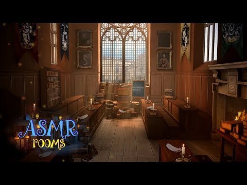 Harry Potter Inspired ASMR - Charms Classroom - Hogwarts Ambience - Sunny & Rain