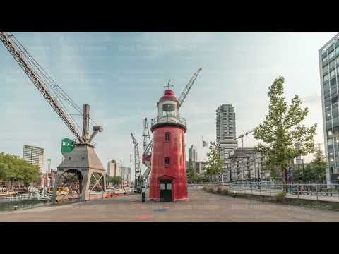 Hyperlapse of The Low Light of Hook of Holland in Rotterdam, Netherlands.