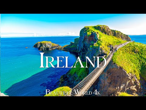 FLYING OVER IRELAND (4K UHD) - Wonderful Natural Landscape With Lounge Music - 4K UHD TV