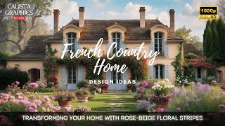 Transform Your Space with French Country Charm! | Rose-Beige Floral Stripe Wallpaper Ideas