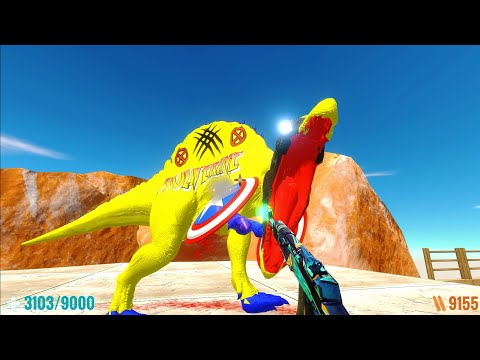 FPS AVATAR MOUNTAIN DEATH RUN with ALL WEAPONS - Animal Revolt Battle Simulator ARBS