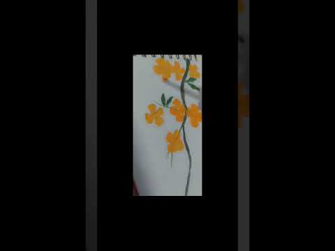 how to paint easy flowers painting🎨..#shorts . flowers painting with poster colour's.