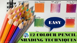Simple Colour Pencil Techniques | Colour Pencil for Beginners | 12 Easy Ways To Use Colour Pencils