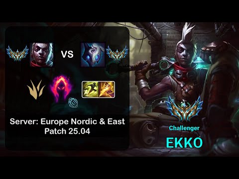 Ekko Jungle vs Kindred - EUNE Challenger - Patch 25.04