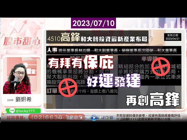 07/10【甜心盤後影音】有拜有保庇、好運發達、再創高鋒！