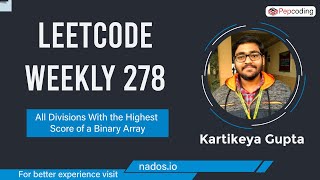 YouTube video 'All Divisions With the Highest Score of a Binary Array| Leetcode 2155 | LC Weekly 278 | C++ |Hindi'