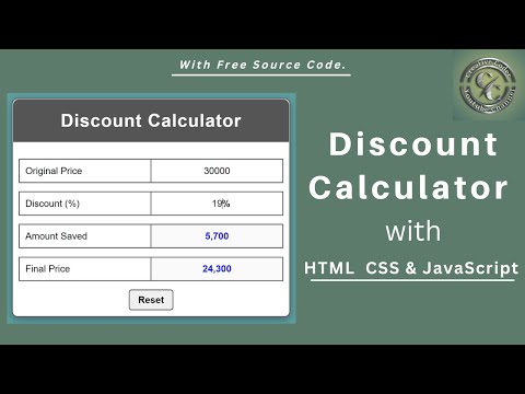 Discount Calculator Using Html Css And Javascript Javascript Project
