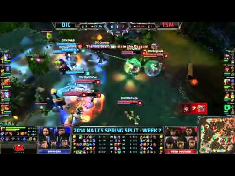 Dignitas Scarra Gragas VS TSM Reginald Zed Highlights   NA LCS 2014 Spring W7D1 MUST SEE