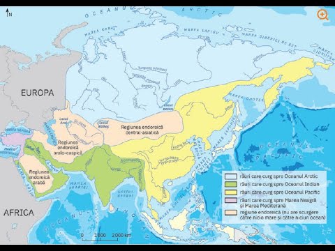 Asia - Hidrografia ( Ape curgătoare și lacuri ) - lecție de geografie - geografia continentelor