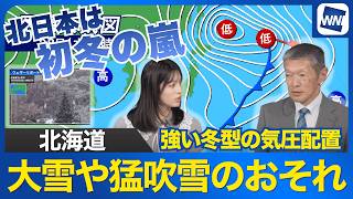 【雪情報】北日本は初冬の嵐 北海道は大雪や猛吹雪のおそれ
