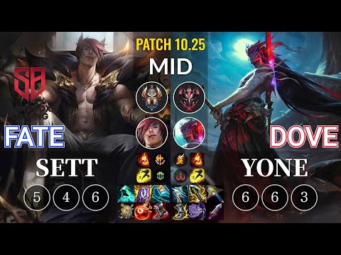 SB FATE Sett vs Dove Yone Mid - KR Patch 10.25