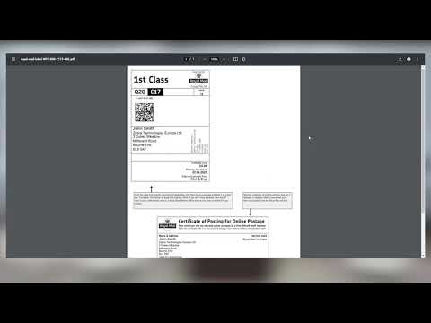 Part of a video titled How to Print a Shipping Label from Royal Mail (Desktop) - YouTube