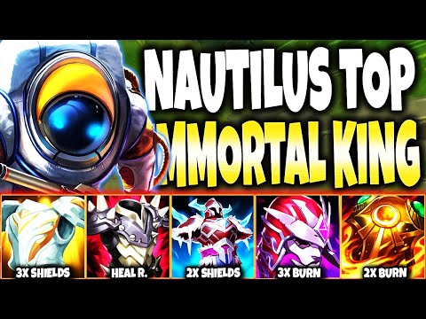 Nautilus Top with 3x SHIELDS & 4x BURN DMG is the IMMORTAL KING 🔥 LoL Top Nautilus s12 Gameplay