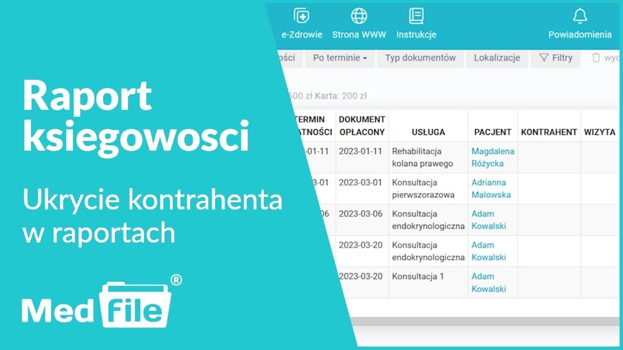 Raport księgowości 