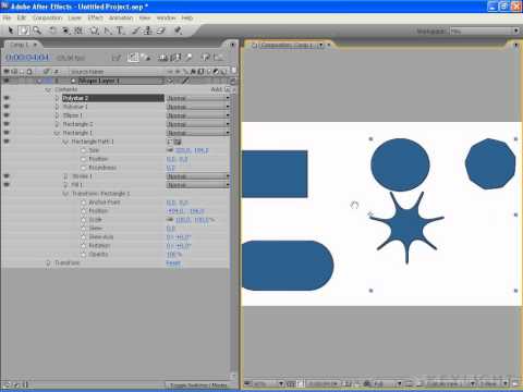 Kurs After Effects II.  46.  Transformacja kształtów