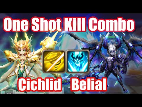 New One Shot Kill Combo Belial × Cichlid Debut😁😁😁【Summoner War RTA】