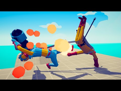 NEW BATTLE PULL AND KICK WITH THE HARPOON  - Totally Accurate Battle Simulator TABS