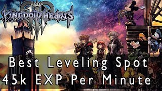 Kingdom Hearts 3 Best Leveling Spot, 45k EXP Per MINUTE