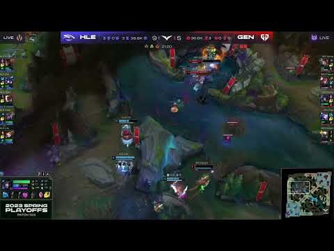 GEN regret starting Baron after HLE Kingen 1 v 5 and get triple kill ! HLE vs GEN LCK spring 2023