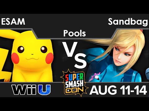 SSC Smash 4 - PG | ESAM (Pikachu) vs Sandbag (ZSS) Pools - Smash 4