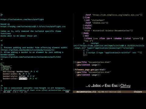 shadow-css for personal use - Emacs, Browser, Clojure, REPL Screencast