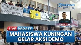 Prihatin dengan Nasib Bangsa & Kebijakan Pemerintah, Mahasiswa Kuningan Demo di Depan Kantor DPRD