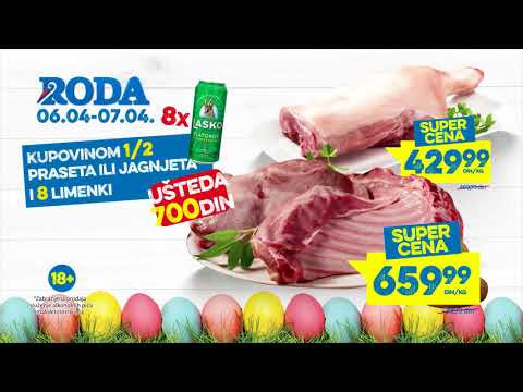 Uskršnja ponuda u Rodi  - popust na prasetinu 6.04 - 7.04.2018.