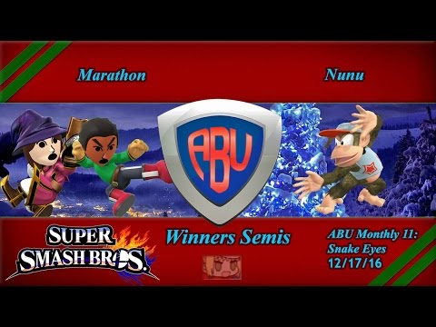 ABU 11: Nunu (Diddy Kong) vs. Marathon (Mii) - SSB4 Singles Winners Semis