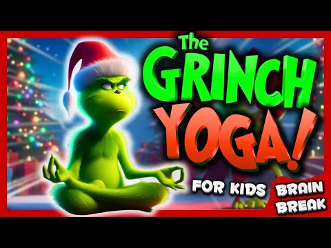 🟢 GRINCH CHRISTMAS YOGA🧘‍♀️ calming yoga for kids | Winter Brain Break | Danny Go Noodle inspired🎄