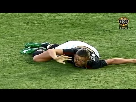 USWNT - OUCH! Abby Wambach Breaks Her Leg v. Brazil (Beijing Olympics Send-Off Match) - 7-16-08