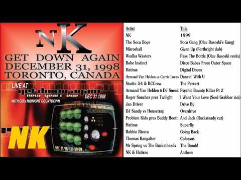 DJ NK with MC GQ on New Year's Eve Dec 31 1998 live at Get Down Again rave in Toronto, Canada