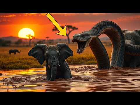 Epic Elephant Rescue: Battling a 50ft Mutant Python in the African Savanna | Wildlife Adventure