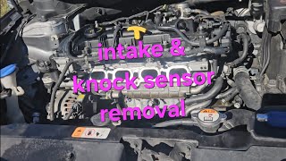 Intake and knock sensor removal, Kia/Hyundai,