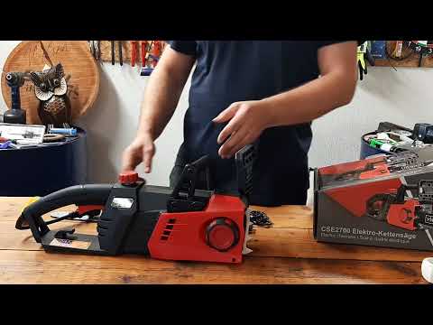 Electric chain saw Scheppach CSE 2700 Unboxing