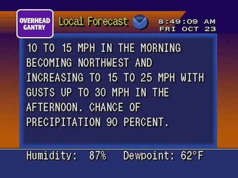 weatherstar 4000 simulator v4 - morning thundershowers, 10-22-20